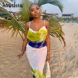 Women Summer Sleeveless Printed Bodycon Beach Backless Pencil Long Dress Sundress 2021 Female Clothing