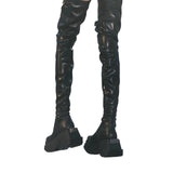 2025 Autumn And Winter New Knee-Length Boots Thick Background Height Increased Thin Knight Boots Elastic Skinny Boots High-Sleeve Boots