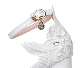 Cm Thick Heel Shallow Mouth With Sandals Round Head Fish Mouth Flowers Nails High Heel Sandals White Wedding