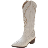 Boots Barrel Knight Boots High-Cruler Fat Rice White Pointed Autumn And Winter 2025 New Su Yin High-End V-Collar