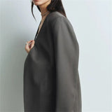 Suit Spring And Autumn New Cushion Shoulder Leisure Fashion Temperament Slim Thin Professional Gray Small Suit