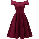 Slash Neck Formal Party Satin Dress Women Summer Solid Red Blue A-line Vestidos Office Holiday Ladies Tunic