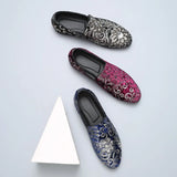 Zingj Men's Versatile Floral Sequins Casual Plus-Size Fashion Loafers With Men's