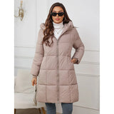 2024 New Hooded Women's Cotton-Padded Clothes Women In The Long Slim Cotton-Padded Jacket Cotton-Padded Jacket Warm Women's Coat-Outfit