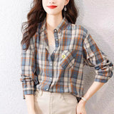 Zingj Shirt Female Hong Kong Wind Autumn New Korean Version Of Long Sleeve Design Sense Small Long Coat Tide-Outfit