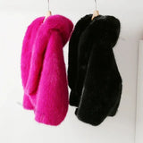 Neon Faux Fur Hooded Coat- Outfit