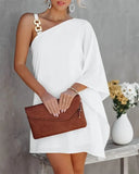 Summer Batwing Sleeve Off-the-shoulder Metal