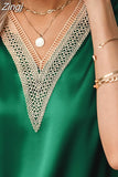 Lace Satin Blouse Loose Short Sleeve Women Tops Fashion 2023 Elegant Summer Casual Shirts Lady Simple Hollow Blusas