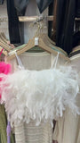 Women's Patched Feathers Camis Crop Top Girls Stretchy Back Sweet Tanks Female Fashion