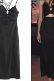 Cut Out Long Dress Women Black Backless Slip Dress Woman Ruched Sexy Summer Dresses For Women 2023 Evening Party