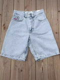 Year's Popular Street Y2K Jeans, Sports Trousers, Hip-Hop Cartoon Embroidery, Retro Blue