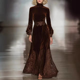 Women's Dress Glossy Elastic Velvet Body Ass High-Waisted Fishtail Dress Dress