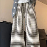 Japanese Striped Women Casual Pants Grunge Streetwear Loose Mujer Pantalones Sweet Y2k Aesthetic Fashion Wide Leg