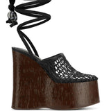 Wood-Grained Waterproof Table Fishing Net Sandals Women's Summer Wear 2025 New