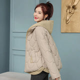 Fake Two Women's Down Cotton Cotton-Padded Clothes Short Style 2024 New Winter Women's Fashion Loose Large Size Cotton-Padded Jacket Tide-Outfit