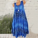 Temperament Commute Summer Digital Print Sleeveless Round Neck