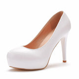 Cm High Heels White Wedding Shoes Waterproof Table Single Shoes Large Size Thin Heel Waterproof Table Shoes