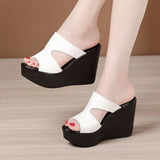 High Heel Slippers Girls 2023 Summer New Style Muffin Thick-Soled Waterproof Platform Fashionable To Wear Large-Size
