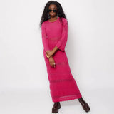 Zingj New Sexy Hollow Back Knit Long Sleeve Dress Female