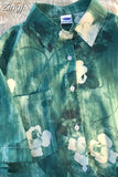 Vintage Floral Half Sleeve Loose Shirts Couples Women Lapel High Street Summer Blouse Tie Dyed Camisa Chemise