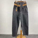 Summer Vintage Jeans Trousers Women Casual Harem Pants Streetwear Korean Style High Waist Jeans Denim Jeans Pants