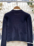 Winter Korean Style Women's Bow Knitted Sweater Cardigan Fashion Beaded Female Long Sleeve Round Neck Casual