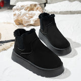 Velvet Round Head Jacket Cotton Boots 2025 Autumn And Winter New Large-Size Thick Snow Boots Women's