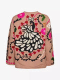 Women's Clothing 2025 New Pink Casual Wind Flowers Long-Sleeved Blouse Single-D Row V-Neck Jacket