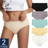 2PCS/Set Women's Panties Cotton Underwear Seamless Plus Size Briefs Low-Rise Soft Panty Women Underpants Female