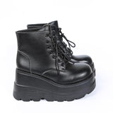 Base Large-Size Short-Coel With Martin Boots Girl Slope And Patent Leather High And Thin Leather Boots