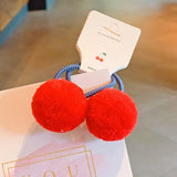 Pcs/lot Small Solid Double Fur Ball Elastic Hair Bands For Cute Girls Boutique Hair Ropes Ties Headwear Kids Hair