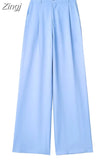 Gray Striped Pants Women High Waist Baggy Pants Woman Office Casual Summer Women's Pants Y2k Streetwear Wide Leg