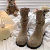 Boots Cowboy Boots Women's Shoes 2025 New Autumn And Winter Single Boots Pile Boots Boots Small Short Boots Martin
