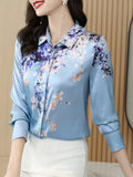 Women Shirt 2023 New Spring Autumn Female Clothing Print Vintage Blouse Fashion Floral Womens Tops Elegant Women