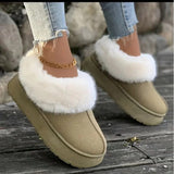 Slippers Women Wear Fur In One Package Snow Boots 2025 New One-Legged Warm Cotton