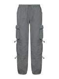 Pocket Patched Drawstring Cargo Pants- Outfit