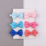 Sweet Mini Bows Hair Clips For Cute Girls Solid Ribbon Hairpins Boutique Barrettes Headwear Kids Hair Accessories