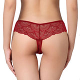 Sexy Women's Panties Thong Full Lace Panties Tanga Transparent Underpants G String Hollow Out Low-Rise Female
