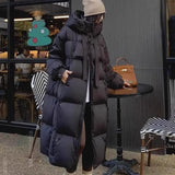 Korean Version Of High Quality Thick White Duck Down Big Quilt 2024 New Winter Down Jacket Female Long Over The Knee Coat Tide-Outfit