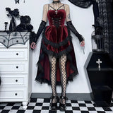 Summer New Dark Sexy Hot Girl Slim, Neck Tie, Waist Pull-Down Dress