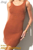Women Sexy Cutout Knitted Dress Casual Stripe Contrast Color Ribbed Print Sleeveless Backless Bodycon Beach Smock