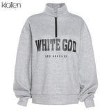 Fashion Casual Street Print Letter Loose Pullover Hoodies For Women Autumn New Simple Warm Thicken Sweatshirts