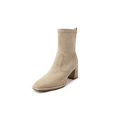 Zingj Comfortable ~2023 New Thick Heel Elastic Suede Thin Boots Versatile Korean Version Of High Heel-Outfit