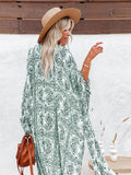 Boho Printed Bikini Cover-ups Sexy Front Open Long Kimono Dress Women Summer Clothes Beach Wear Swim Suit Cover Up