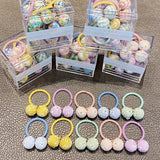 Packed Girls Cute Colorful Ball Heart Rabbit Scrunchie Kids Ponytail Holder Elastic Hair Band Fashion Hair