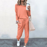 Women 2 Piece Set Loose Comfortable Simple Style Solid Color Long Sleeve Casual Suit Clothes 2020 top Spring