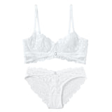 Top High Quality Bra Set Lingerie Push Up Brassiere Lace Embroidery Underwear Set Sexy Ultra-thin Cup For Women