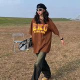 Embroidery Woman Tshirts High Street Harajuku Retro Y2k Top Loose Casual All-match Thin Y2k Aesthetic Clothing
