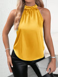 New Summer Satin Vest Women's Solid Color Shoulder-Hanging Sleeveless
