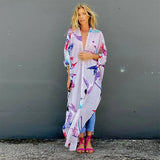 Print Tunic Long Kimono Plus Size Sexy Beach Wear 2022 Summer Clothing For Women Tops and Blouses Shirts